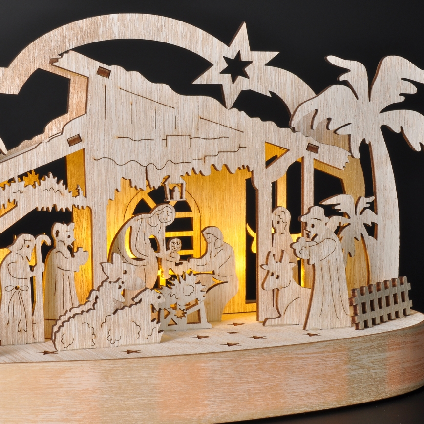 Decorazione natalizia LED LED/2xAA/bianco caldo presepe