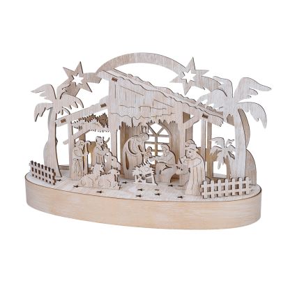Decorazione natalizia LED LED/2xAA/bianco caldo presepe