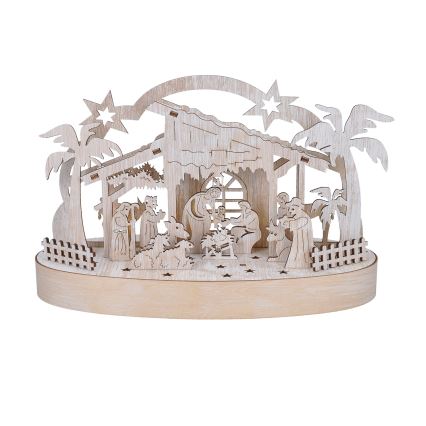 Decorazione natalizia LED LED/2xAA/bianco caldo presepe