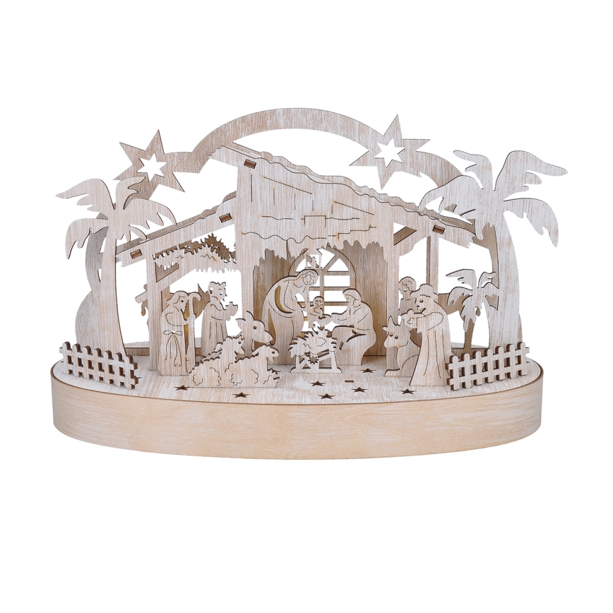 Decorazione natalizia LED LED/2xAA/bianco caldo presepe