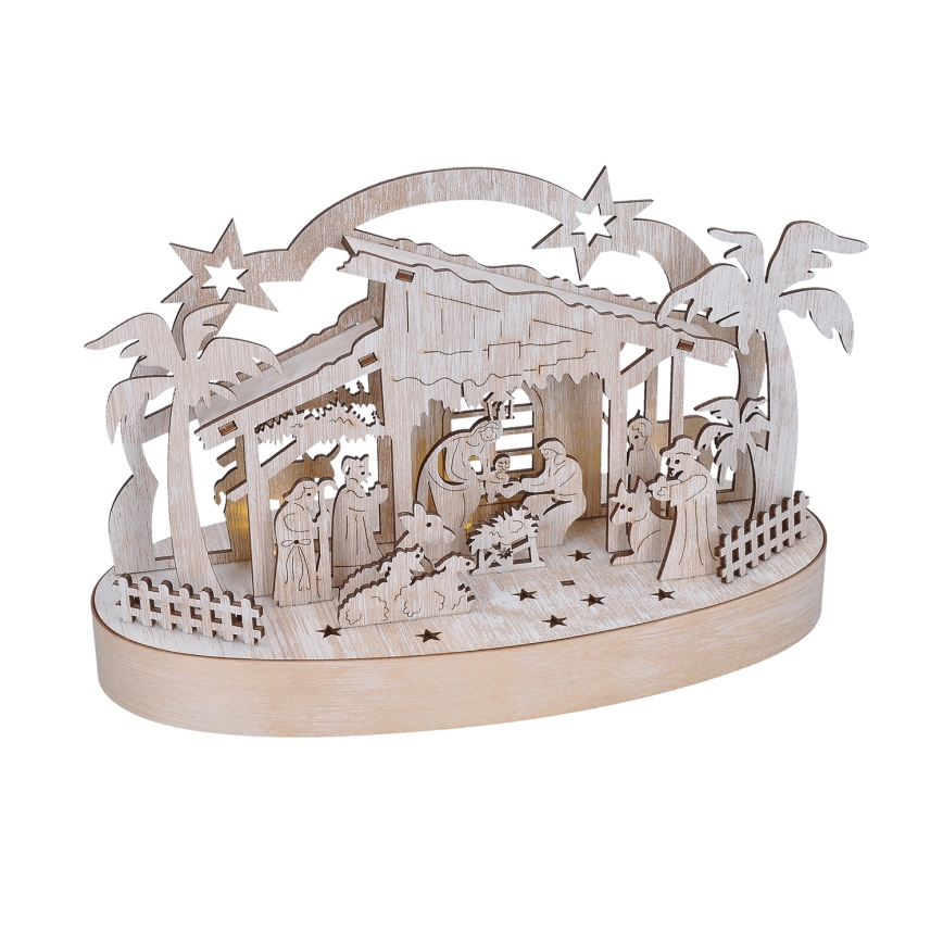 Decorazione natalizia LED LED/2xAA/bianco caldo presepe