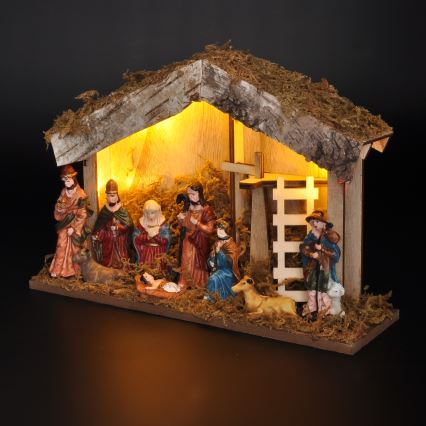 Decorazione natalizia LED LED/2xAA/bianco caldo presepe