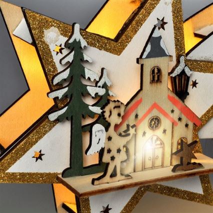 Decorazione natalizia a LED cometa, 10 LED, alimentazione 2x batterie AA