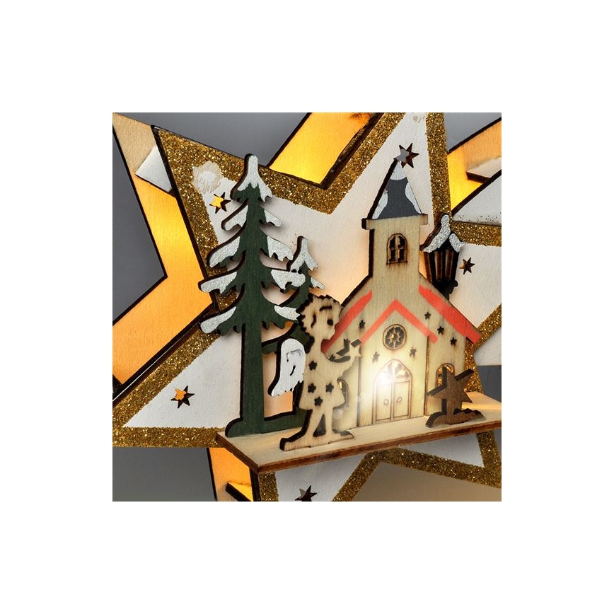 Decorazione natalizia a LED cometa, 10 LED, alimentazione 2x batterie AA