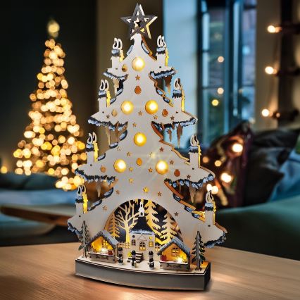 Decorazione natalizia LED LED/2xAA/bianco caldo albero