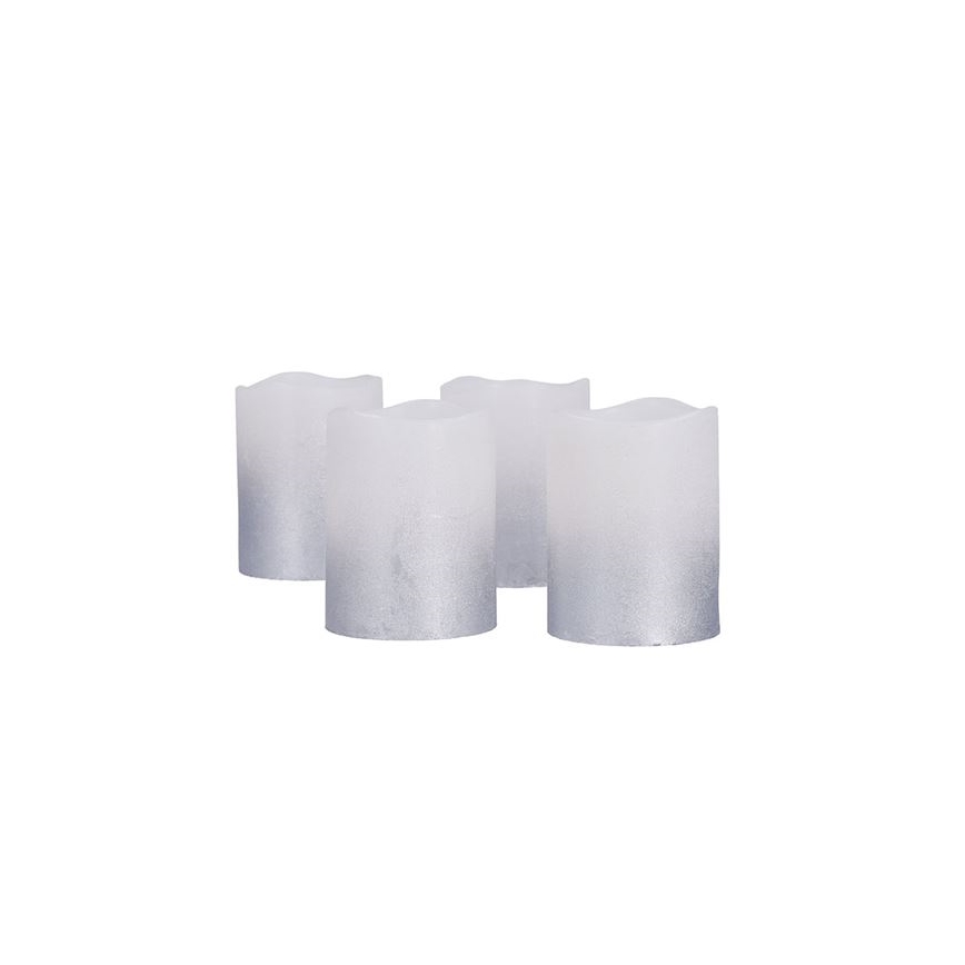 Set da 4 candele LED in cera naturale LED/1xCR2032, bianco caldo