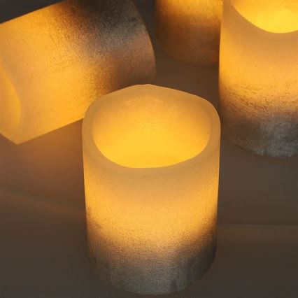 Set da 4 candele LED in cera naturale LED/1xCR2032, bianco caldo