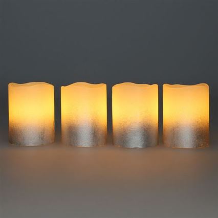 Set da 4 candele LED in cera naturale LED/1xCR2032, bianco caldo