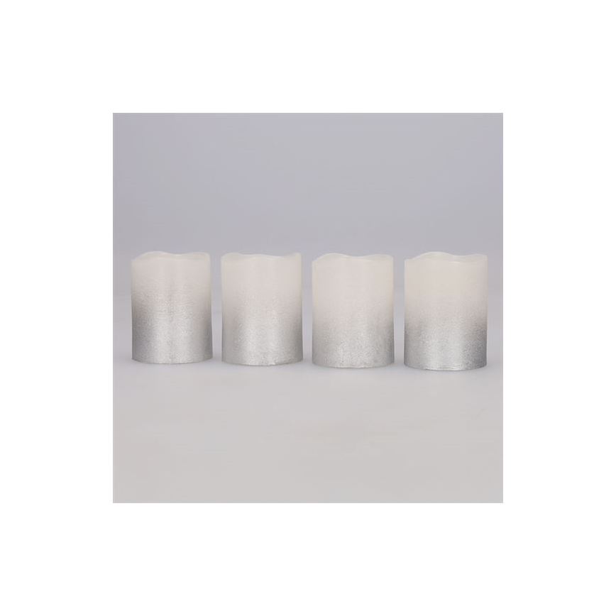 Set da 4 candele LED in cera naturale LED/1xCR2032, bianco caldo