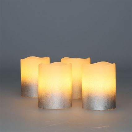 Set da 4 candele LED in cera naturale LED/1xCR2032, bianco caldo