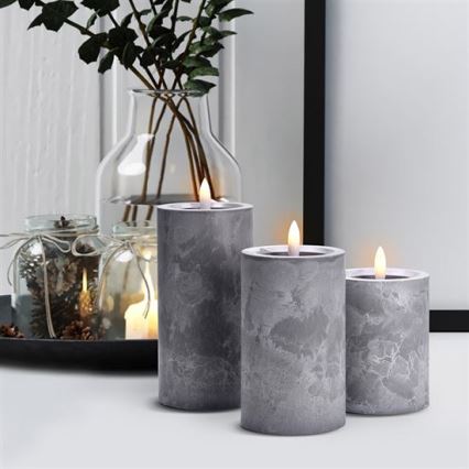 Set da 3 candele LED, alimentazione 2x AA, luce calda