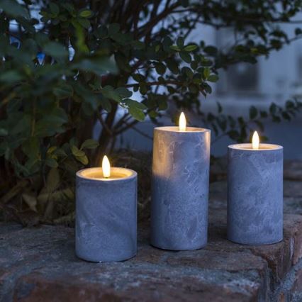 Set da 3 candele LED, alimentazione 2x AA, luce calda