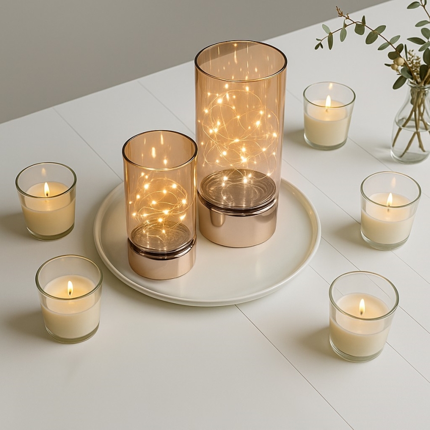 Set da 2 luci LED natalizie 20xLED+10xLED/2xAA+3xAA bianco caldo