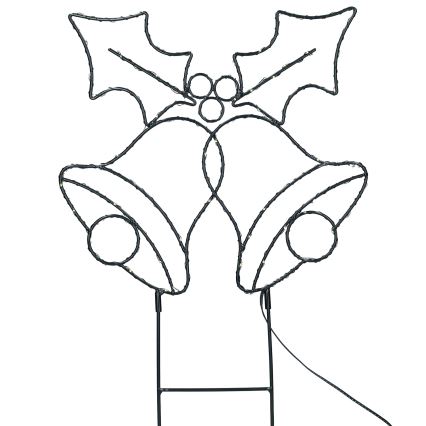 Decorazione natalizia LED da esterno 100x LED/3x AA IP44 bianco caldo campanelle