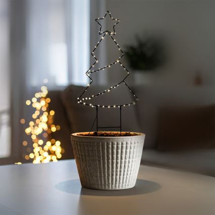 Decorazione natalizia LED per esterni 85xLED/3xAA IP44 bianco caldo a forma di albero