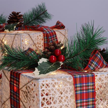 Set 3x LED regalo di Natale 48xLED/3,6W/230V IP44 bianco caldo