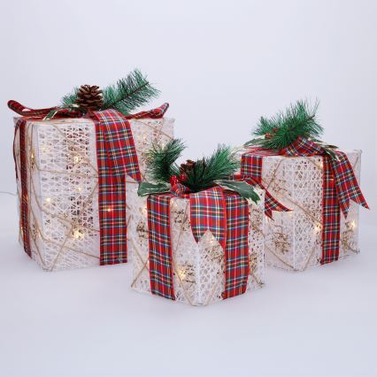 Set 3x LED regalo di Natale 48xLED/3,6W/230V IP44 bianco caldo