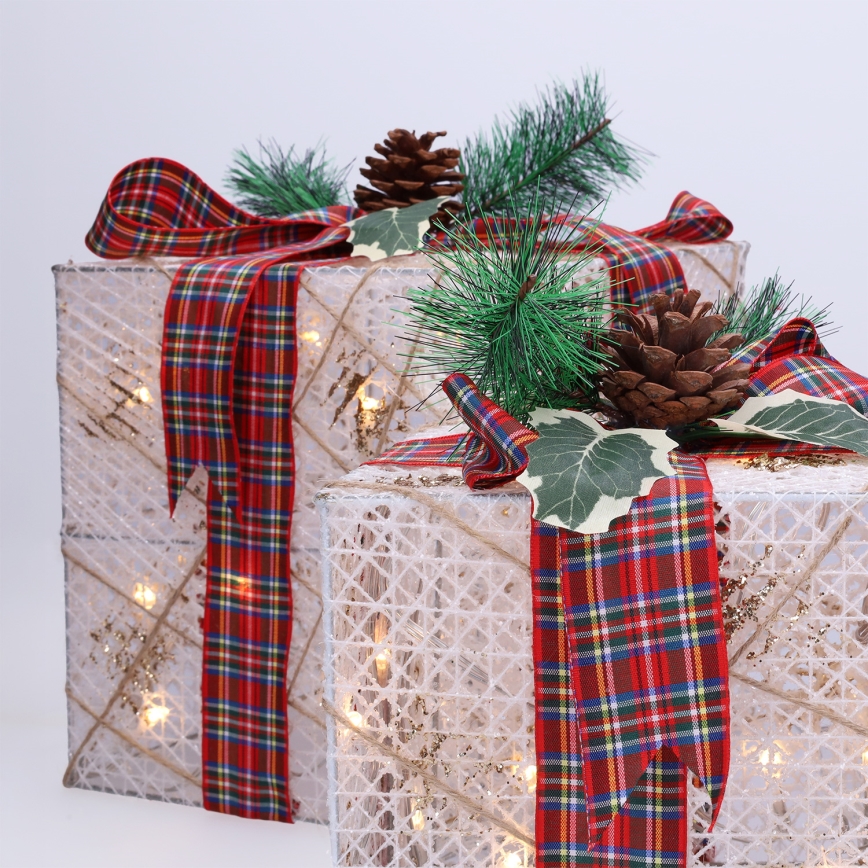 Set 3x LED regalo di Natale 48xLED/3,6W/230V IP44 bianco caldo