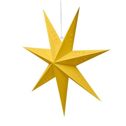 Stella natalizia LED dorata 60 cm, 20 LED, alimentazione 2xAA, luce bianca calda