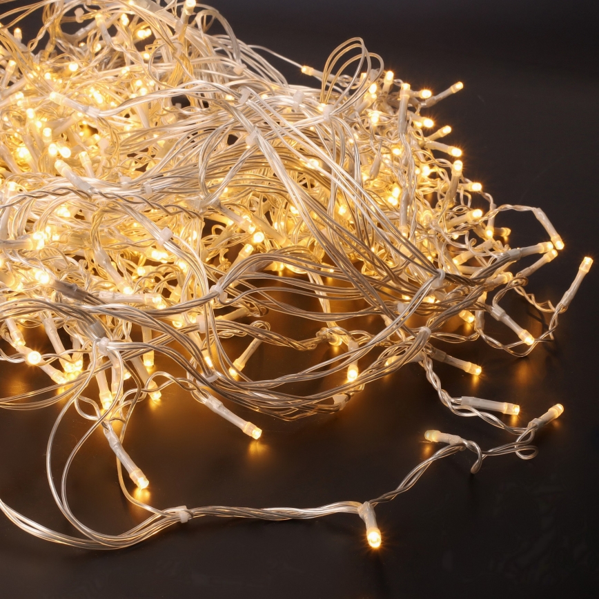 LED Tenda natalizia da esterno 360xLED/8 funzioni 15m IP44 bianco caldo