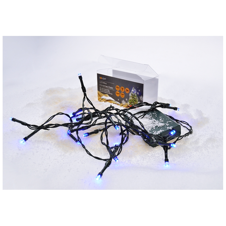 Catena natalizia LED 20xLED/3xAA 3,3m blu