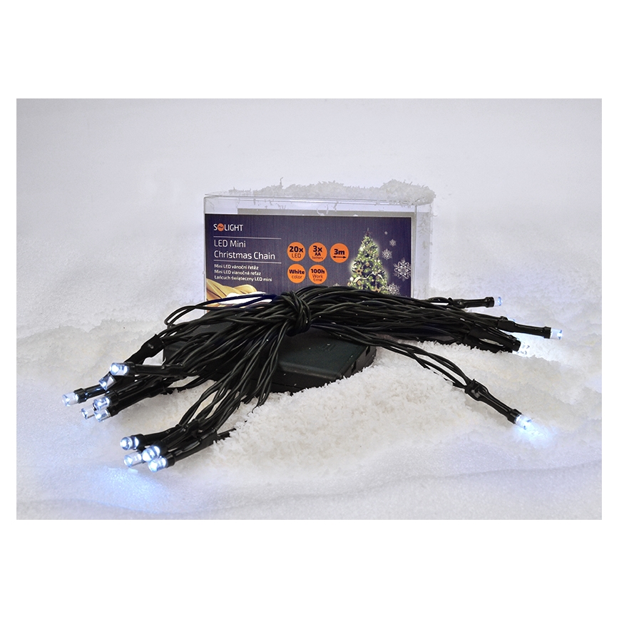 Catena di Natale LED 20xLED/3xAA 3,3m bianco freddo