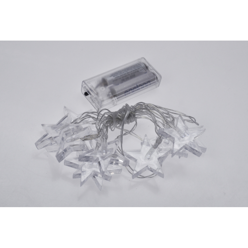 Catena natalizia LED 2,5 m 10xLED/2xAA stelle luce bianca