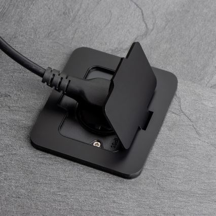 Presa a pavimento da incasso per esterno IP55 nero rettangolare