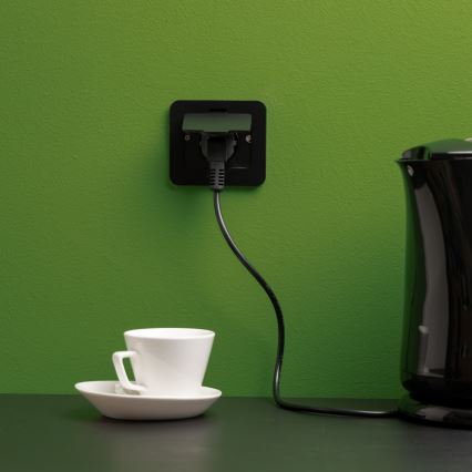 Presa a pavimento da incasso per esterno IP55 nero rettangolare