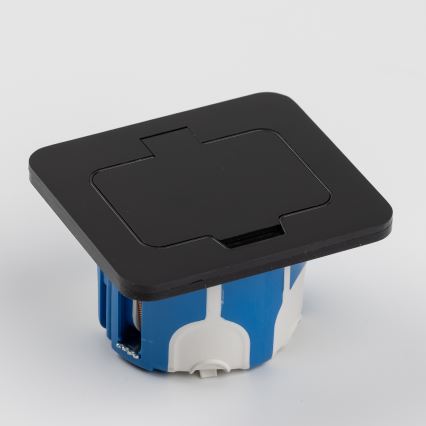 Presa a pavimento da incasso per esterno IP55 nero rettangolare