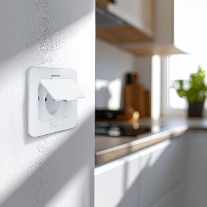 Presa a pavimento incassata per esterni IP55, bianca, rettangolare