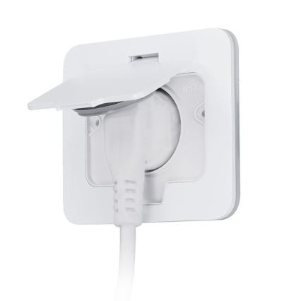 Presa a pavimento incassata per esterni IP55, bianca, rettangolare