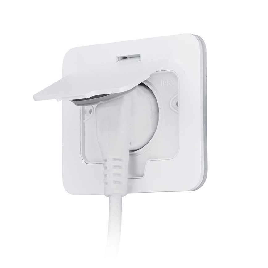 Presa a pavimento incassata per esterni IP55, bianca, rettangolare