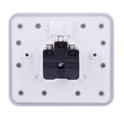 Presa a pavimento incassata per esterni IP55, bianca, rettangolare