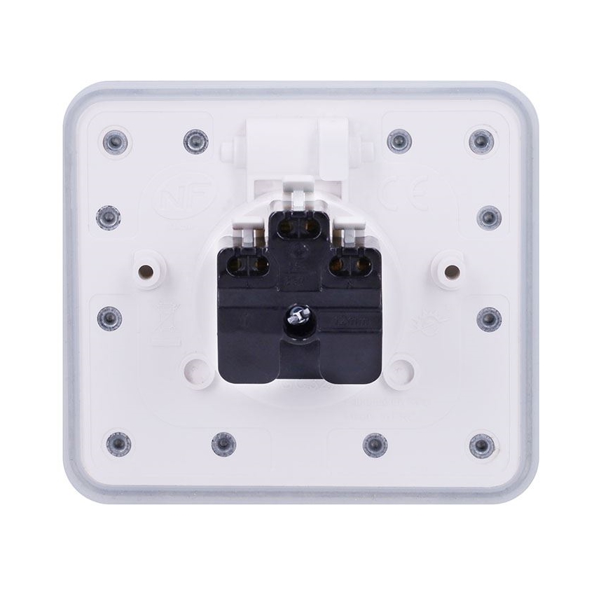 Presa a pavimento incassata per esterni IP55, bianca, rettangolare