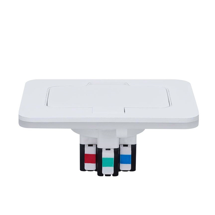 Presa a pavimento incassata per esterni IP55, bianca, rettangolare