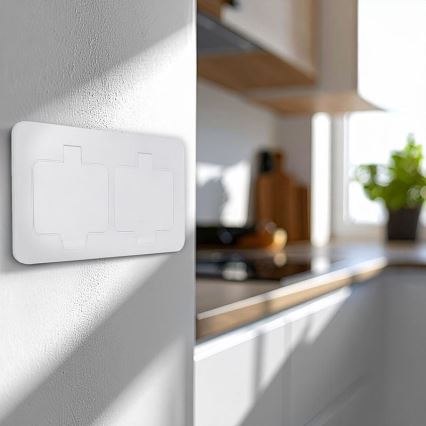 Presa da pavimento da incasso doppia IP55 per esterni, bianca, rettangolare