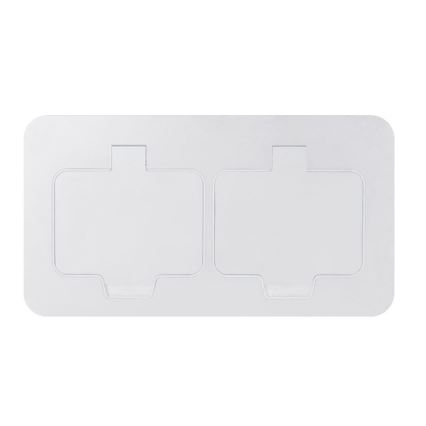 Presa da pavimento da incasso doppia IP55 per esterni, bianca, rettangolare