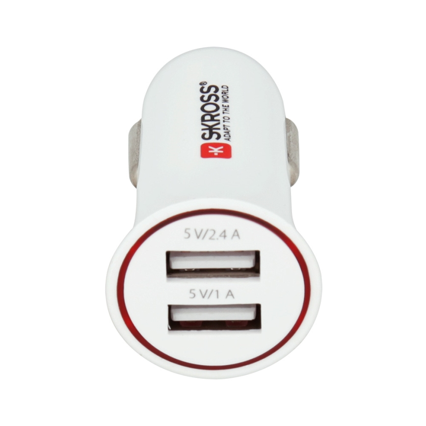 Caricabatterie per auto 2xUSB/3400mA/12-24V/5V