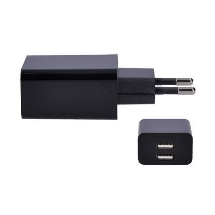 Adattatore di ricarica 2xUSB/3100mA/230V nero