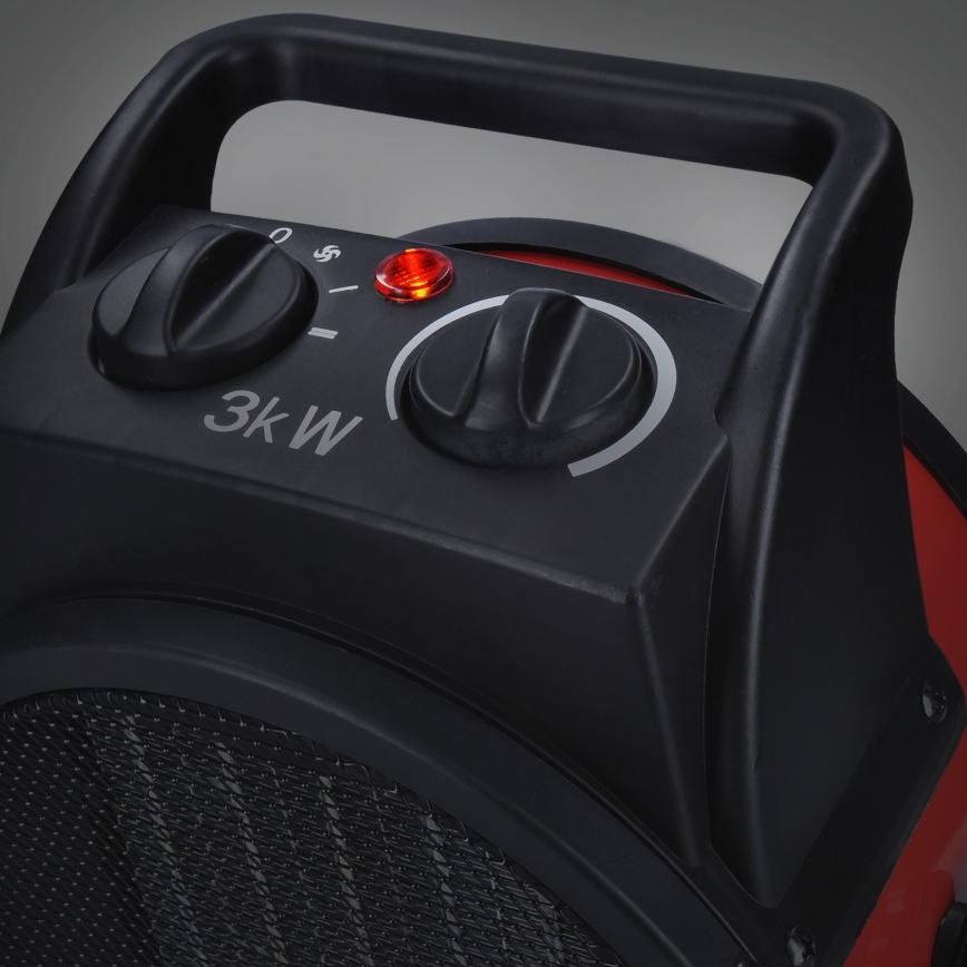 Ventilatore da pavimento con elemento riscaldante in ceramica 3000W/230V nero