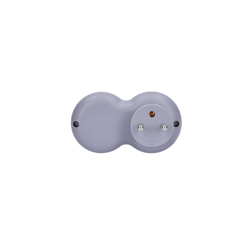 Multipresa 2x 10A, bianco-grigio