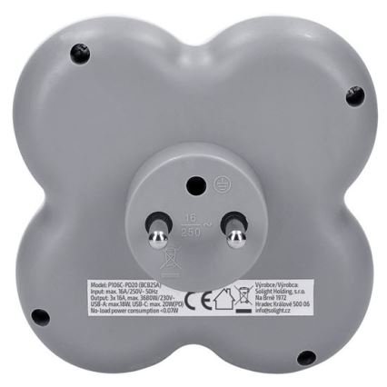 Multipresa 3 prese 16A con caricatore rapido USB-A e USB-C 20W