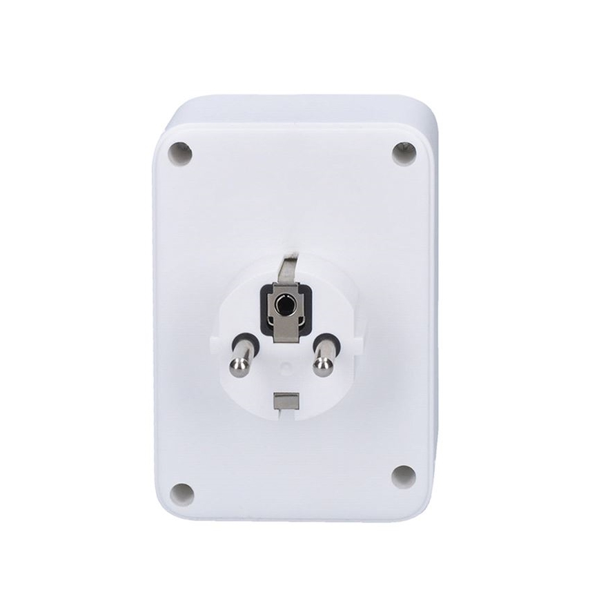 Multipresa 1x16 A + 2x 2,5 A con 2 porte USB (A e C) per la ricarica, bianca