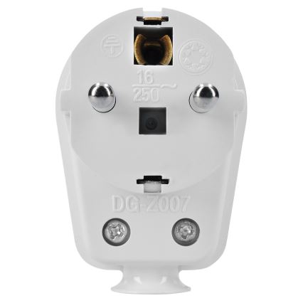 Spina a forma di L con presa 230V/16A