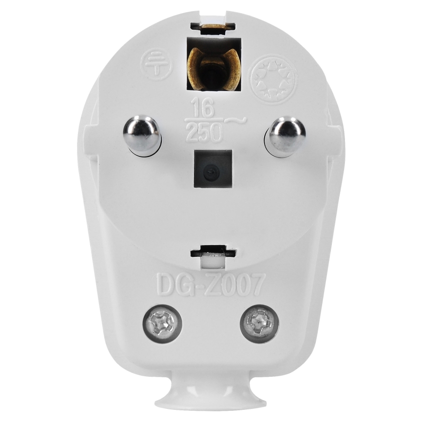 Spina a forma di L con presa 230V/16A