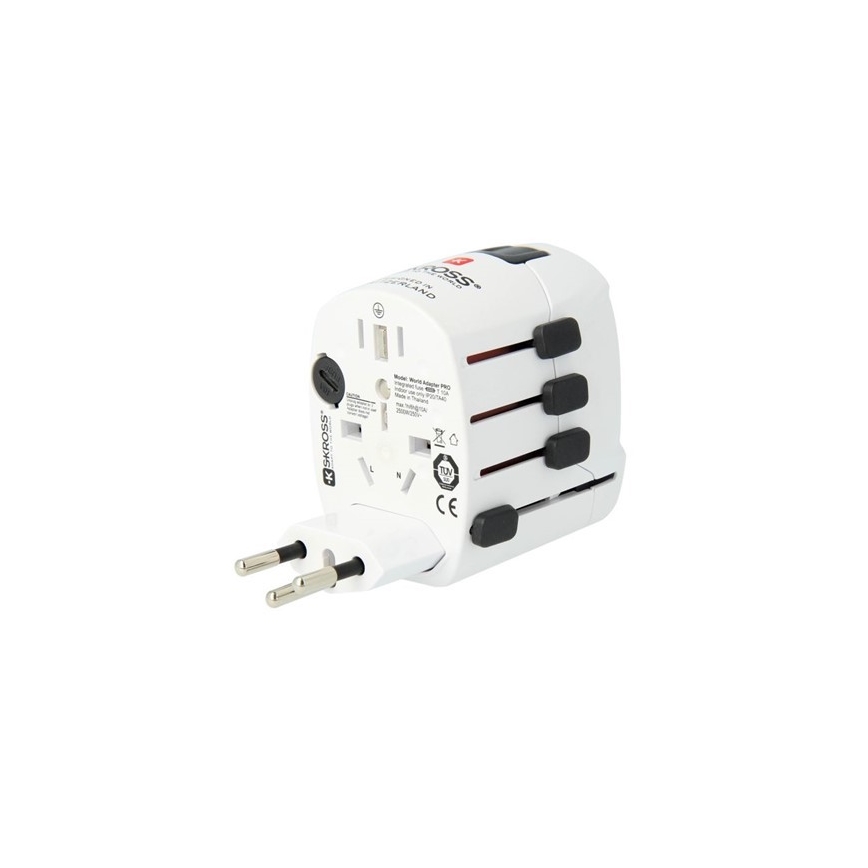 Adattatore da viaggio universale per tutto il mondo 230V + porta USB