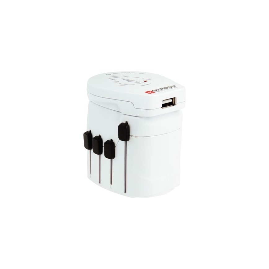 Adattatore da viaggio universale per tutto il mondo 230V + porta USB
