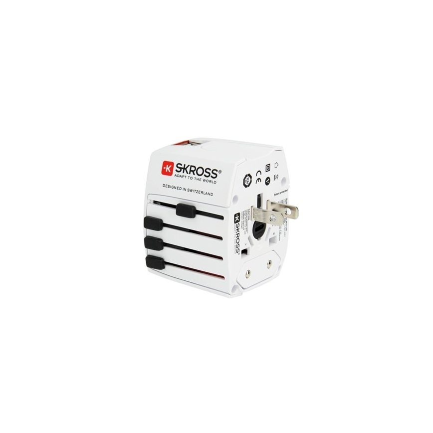 Adattatore da viaggio internazionale 230V + 2x porte USB