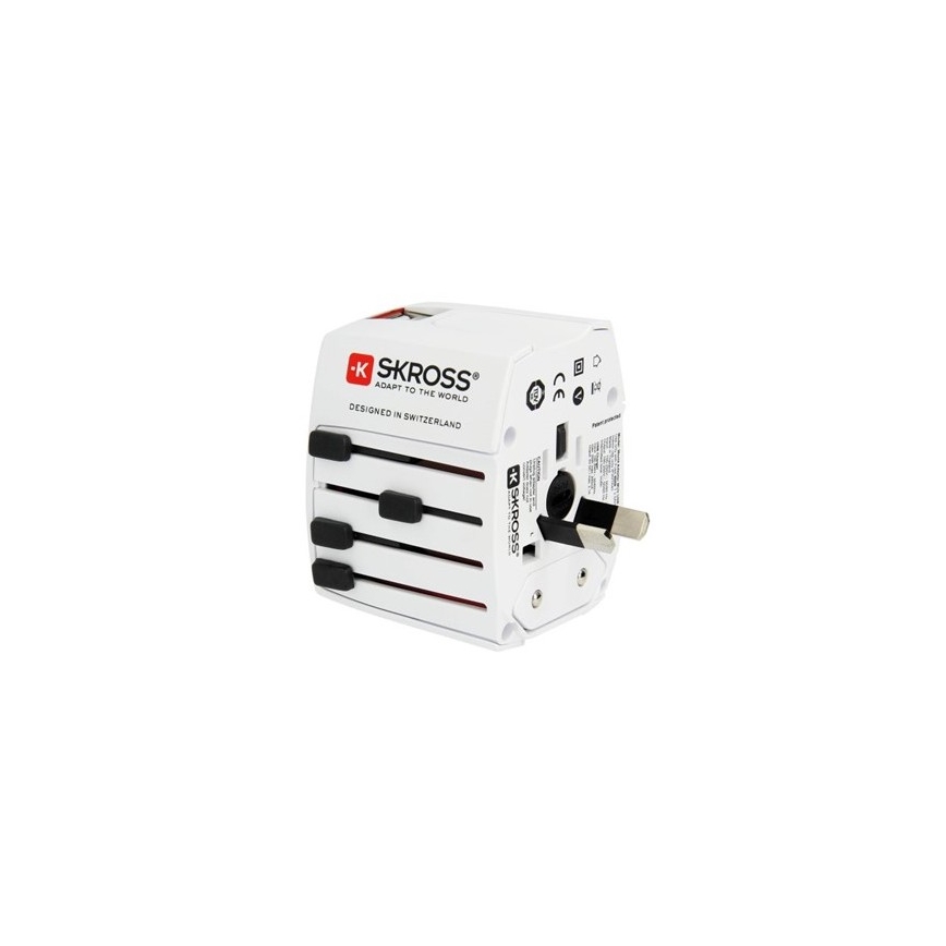 Adattatore da viaggio internazionale 230V + 2x porte USB